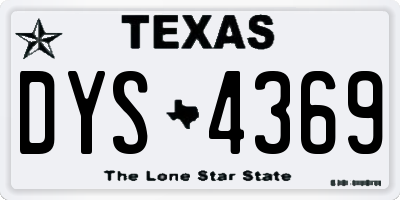 TX license plate DYS4369