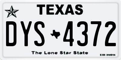 TX license plate DYS4372