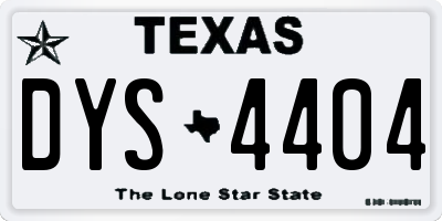 TX license plate DYS4404