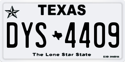 TX license plate DYS4409