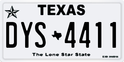 TX license plate DYS4411