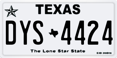 TX license plate DYS4424