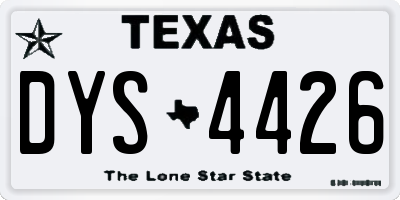 TX license plate DYS4426