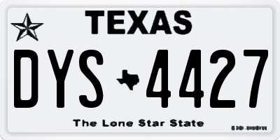 TX license plate DYS4427