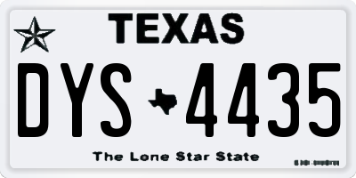 TX license plate DYS4435