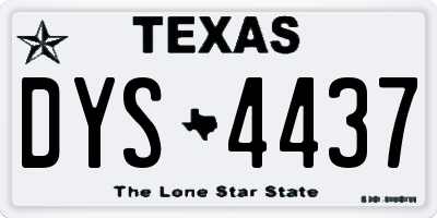 TX license plate DYS4437
