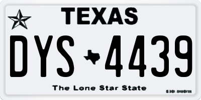 TX license plate DYS4439
