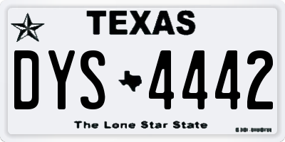TX license plate DYS4442