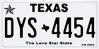 TX license plate DYS4454