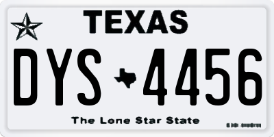 TX license plate DYS4456