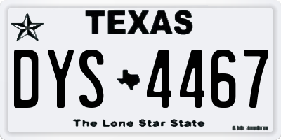 TX license plate DYS4467
