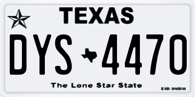 TX license plate DYS4470