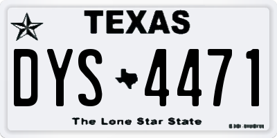 TX license plate DYS4471