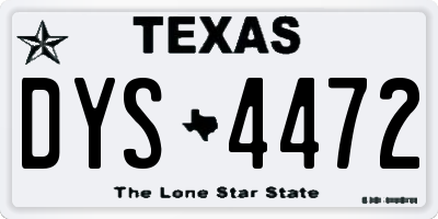 TX license plate DYS4472