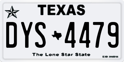 TX license plate DYS4479