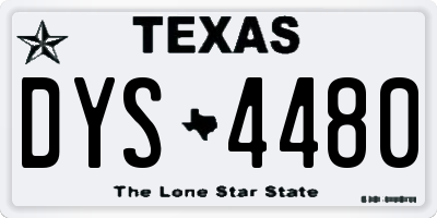 TX license plate DYS4480