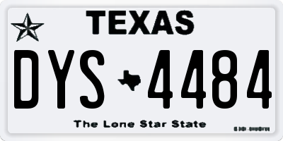 TX license plate DYS4484