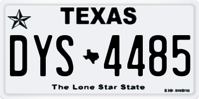 TX license plate DYS4485
