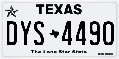 TX license plate DYS4490
