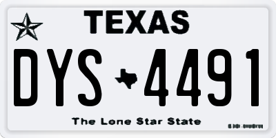 TX license plate DYS4491