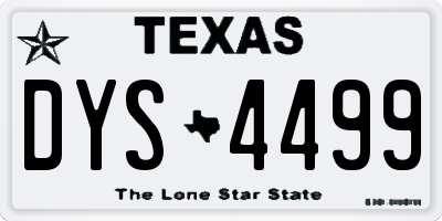 TX license plate DYS4499