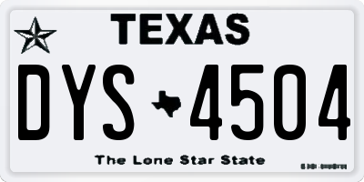 TX license plate DYS4504