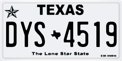 TX license plate DYS4519