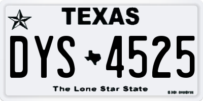 TX license plate DYS4525