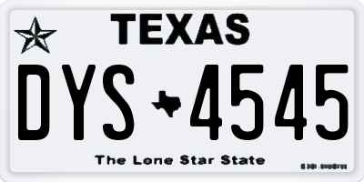 TX license plate DYS4545