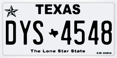 TX license plate DYS4548