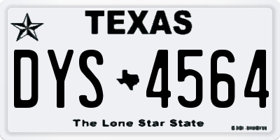 TX license plate DYS4564