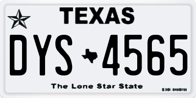 TX license plate DYS4565