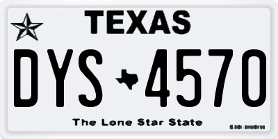 TX license plate DYS4570