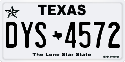 TX license plate DYS4572