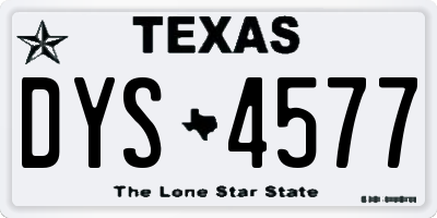 TX license plate DYS4577