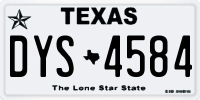 TX license plate DYS4584