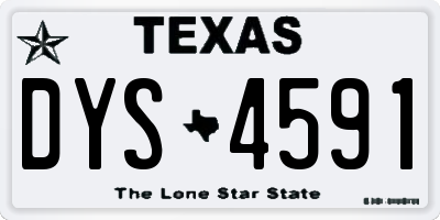 TX license plate DYS4591