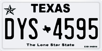TX license plate DYS4595