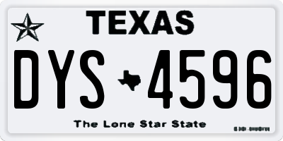 TX license plate DYS4596