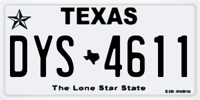 TX license plate DYS4611