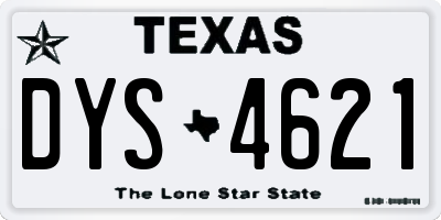 TX license plate DYS4621