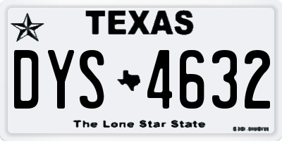 TX license plate DYS4632