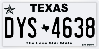 TX license plate DYS4638