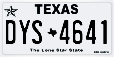 TX license plate DYS4641