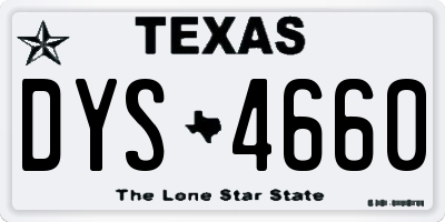 TX license plate DYS4660