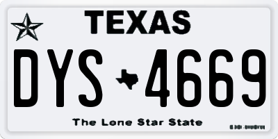 TX license plate DYS4669