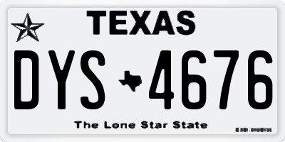 TX license plate DYS4676