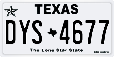 TX license plate DYS4677