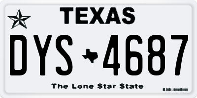 TX license plate DYS4687