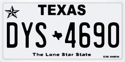 TX license plate DYS4690